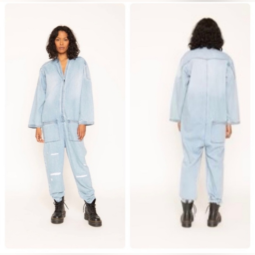 Free People x Sandrine Rose Kimono Denim Jumpsuit (m) NWT